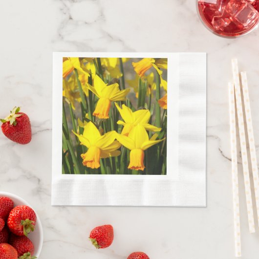 Springtime Yellow Daffodin, floral Serviette (Beispiel)