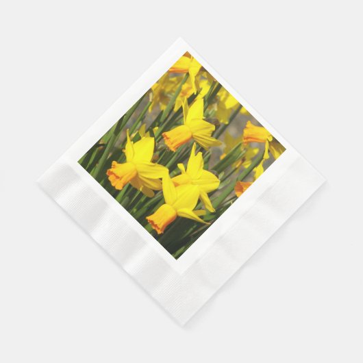 Springtime Yellow Daffodin, floral Serviette (Ecke)