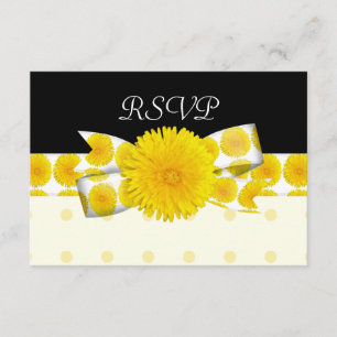 Springtime Yellow Dandelion Wedding RSVP Karte