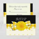 Springtime Yellow Dandelion Wedding RSVP Karte (Vorne/Hinten)