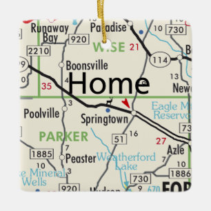 Springtown Texas Karte Keramikornament