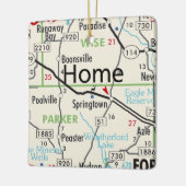 Springtown Texas Map Keramikornament (Links)