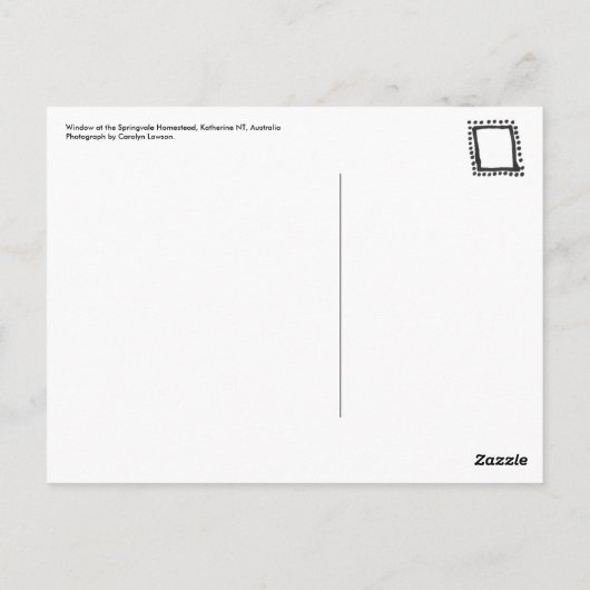 Springvale-Fenster Postkarte (Rückseite)