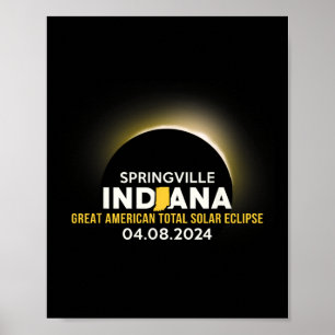 Springville Indiana im Gesamtsolarausschnitt 2024 Poster