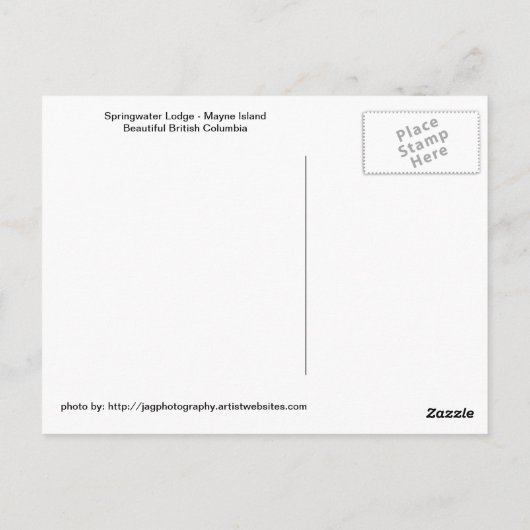 Springwater Lodge - Mayne Island Postkarte (Rückseite)