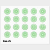 Springy Green Mit Monogramm Zickzack Runder Aufkleber (Blatt)