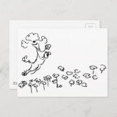 Springy Poodle Postkarte (Vorne/Hinten)
