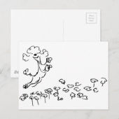 Springy Poodle Postkarte (Vorne/Hinten)
