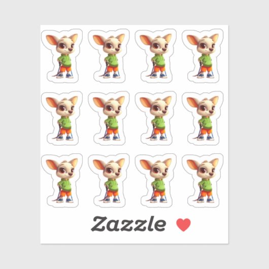 Springy Roo 12 Aufkleberblatt Aufkleber (Blatt)