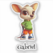 Springy Roo Personalisiert Vinyl Sticker (Vorderseite)