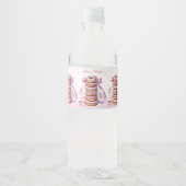 Sprinkflasche Donuts rosa Flasche Wasser Flasche Wasserflaschenetikett (Vorderseite)