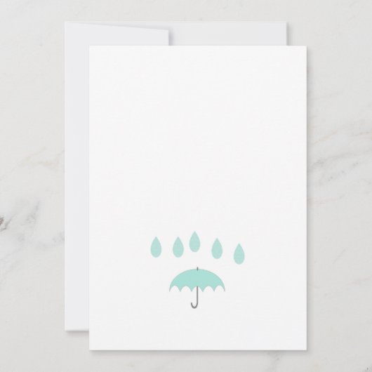 Sprinkle Baby Dusche lädt Raindrop aquamarin gelb Einladung (Rückseite)