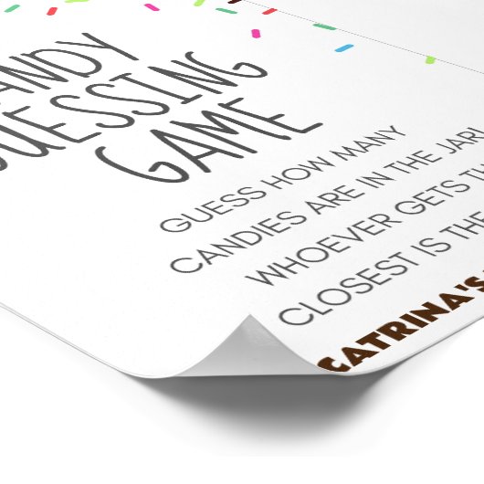 Sprinkle Baby Dusche Party Zeichen Poster (Ecke)