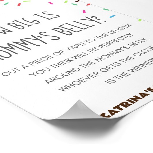 Sprinkle Baby Dusche Party Zeichen Poster (Ecke)