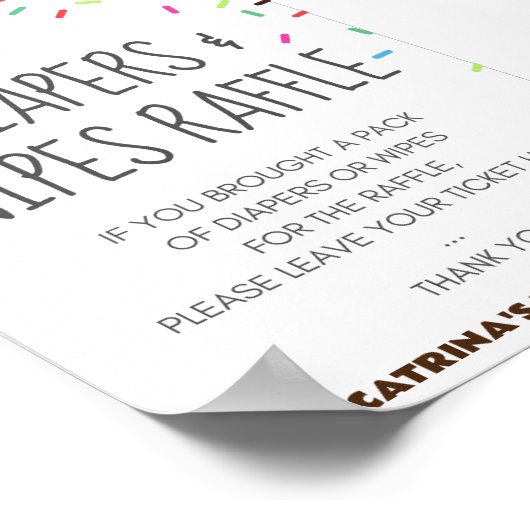 Sprinkle Baby Dusche Party Zeichen Poster (Ecke)