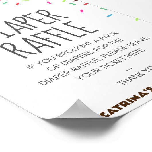 Sprinkle Baby Dusche Party Zeichen Poster (Ecke)