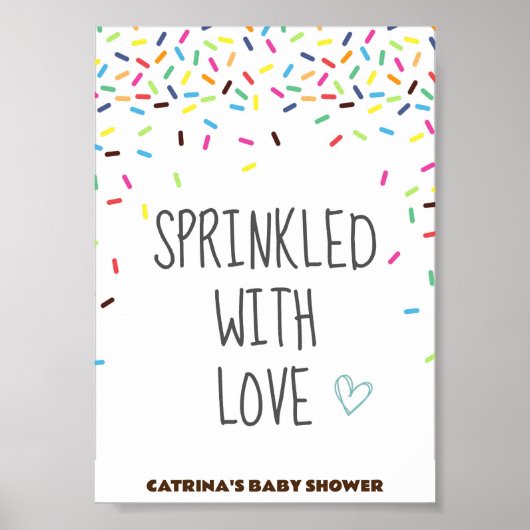 Sprinkle Baby Dusche Party Zeichen Poster (Vorne)