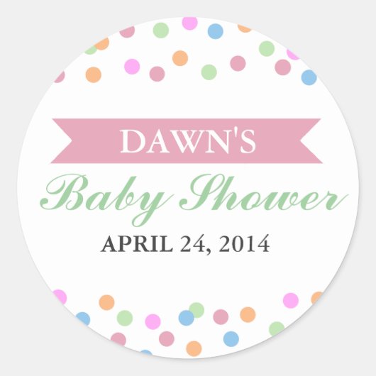 Sprinkle Baby Shower Aufkleber (Vorderseite)