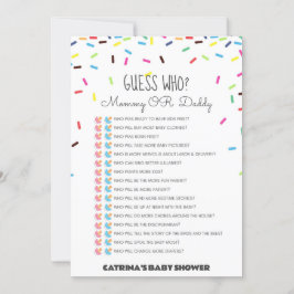 Sprinkle Babydusche - bestellbarer Name, 12x18 Einladung