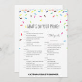 Sprinkle Babydusche - bestellbarer Name, 12x18 Einladung (Vorne/Hinten)