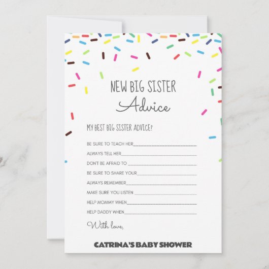 Sprinkle Babydusche - bestellbarer Name, 12x18 Einladung (Vorderseite)