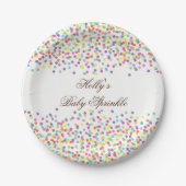 Sprinkle Babydusche Teller, Confetti Party Teller (Vorderseite)