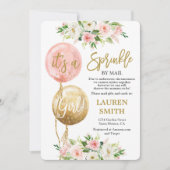 Sprinkle by Mail rosa Ballons Baby Duschmädchen Einladung (Vorderseite)