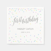 Sprinkle Confetti 1. Geburtstag Napkins Serviette (Vorderseite)