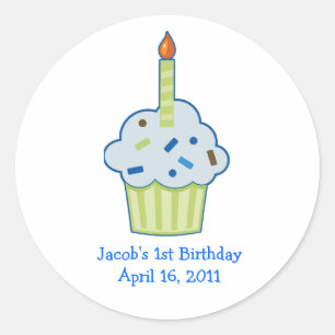 Sprinkle Cupcake 1. Geburtstag Gunst Sticker
