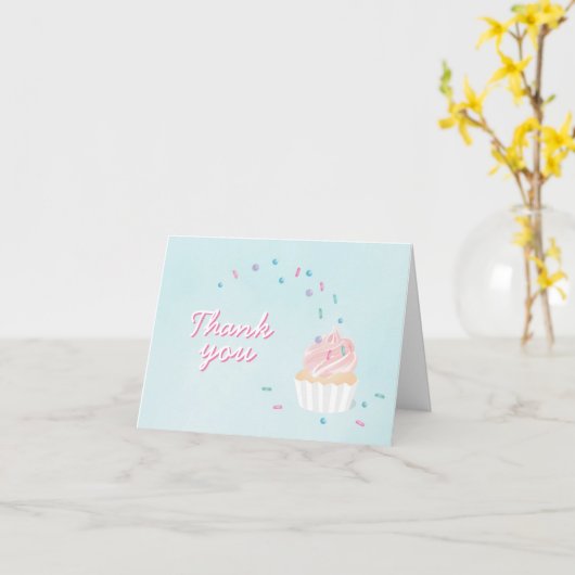 Sprinkle cupcake danke Karte (Gelbe Blume)