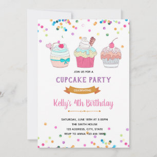 Sprinkle Cupcake Krieg Party Einladung