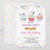 Sprinkle Cupcake Kriegs-Party-Einladung Einladung (Vorne/Hinten)
