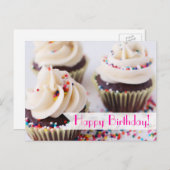 Sprinkle Cupcakes Happy Birthday Postkarte (Vorne/Hinten)