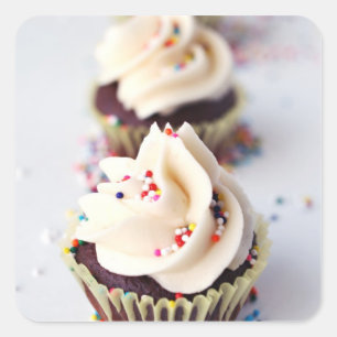 Sprinkle Cupcakes Quadratischer Aufkleber