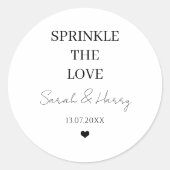 Sprinkle Die Personalisierte Hochzeit der Liebe Runder Aufkleber (Vorderseite)