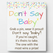 Sprinkle Don't Say Baby Game Fotoplatte (Vorderseite)