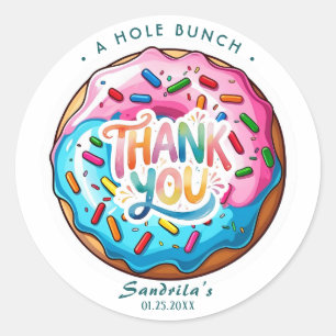 Sprinkle-Donut-Dankeschön-Sticker Runder Aufkleber