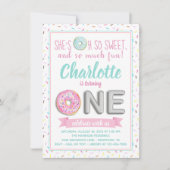 Sprinkle Donut Foil Ballon 1. Geburtstag Party Einladung (Vorderseite)