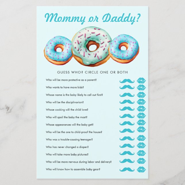Sprinkle Donut | Mommy Daddy | Baby Shower Game (Vorderseite)