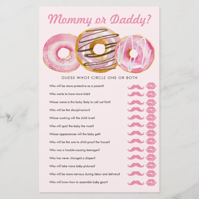Sprinkle Donut | Mommy Daddy | Baby Shower Game (Vorderseite)