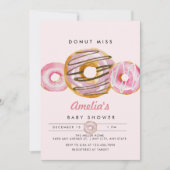 Sprinkle Donut | Niedlich Pink Girls Babydusche Einladung (Vorderseite)