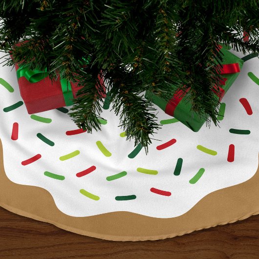 Sprinkle Donut Niedlicher Weihnachtsbaumrock Polyester Weihnachtsbaumdecke
