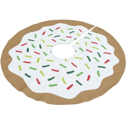Sprinkle Donut Niedlicher Weihnachtsbaumrock Polyester Weihnachtsbaumdecke (Schrägansicht)