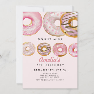 Sprinkle Donut | Sweet Pink Girls Geburtstag Einladung