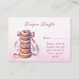 Sprinkle Donuts Pink Ribbon Babydusche Umschließun Begleitkarte