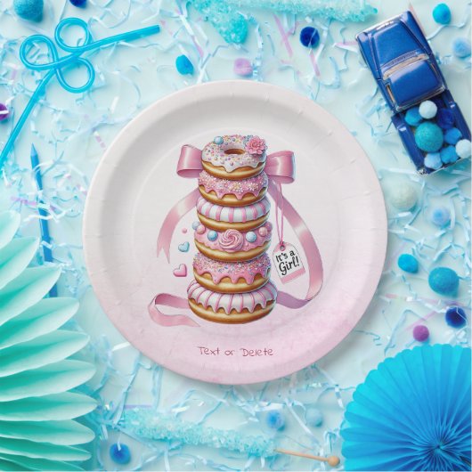Sprinkle Donuts rosa Flachbandpapier Pappteller (Party)