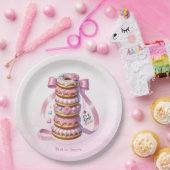 Sprinkle Donuts rosa Flachbandpapier Pappteller (Party)