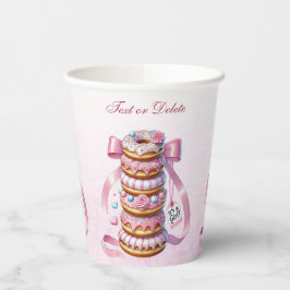 Sprinkle Donuts rosa Flachbandpapierkissen Pappbecher
