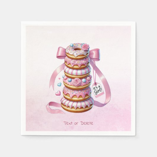 Sprinkle Donuts Rosa Ribbon Napkins Serviette (Vorderseite)