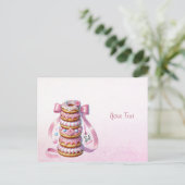 Sprinkle Donuts Rosa Ribbon Postkarte (Stehend Vorderseite)